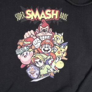Super Smash Bros. Port & Company Mens Large Sweathshirt Hoodie Black